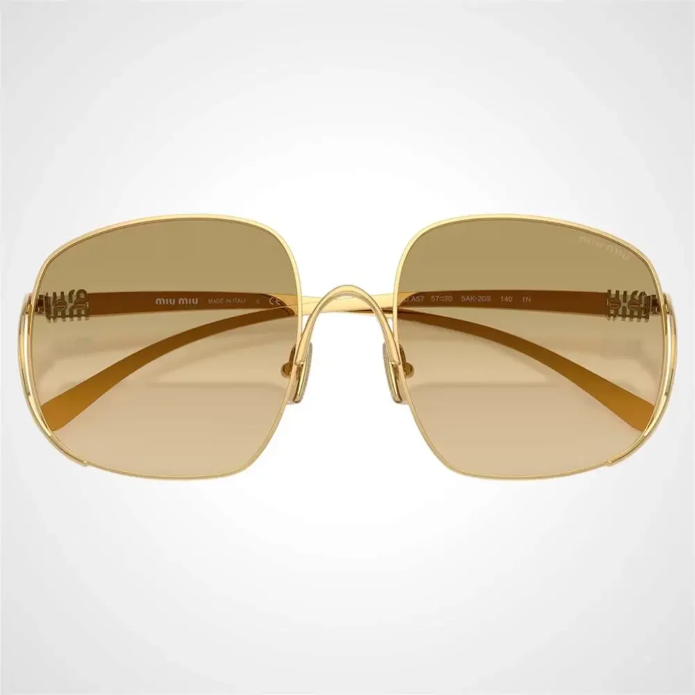 New MIU MIU Sunglasses Gold Metal Square Camomilla Gradient Lens